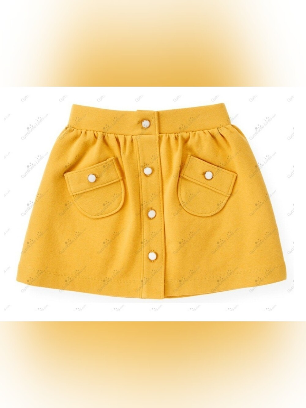 Janie & Jack vintage "Classic Garden" mustard yellow ponte button skirt
